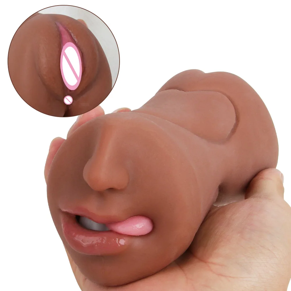 3 In 1 Male Masturbator Realistic Vagina Pocket Pussy Silicone Vaginas Mouth Anal Blowjob Masturbation Adult Sex Toys for Men 18