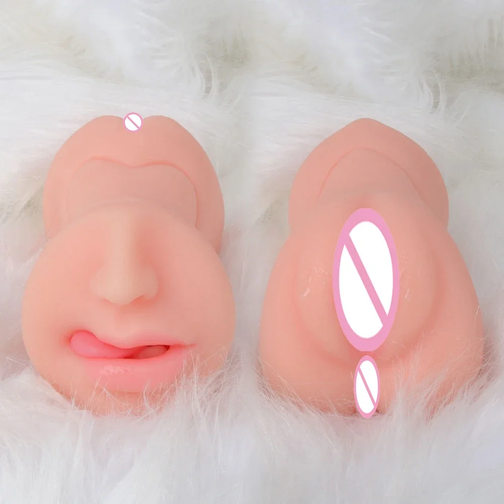 Male Heatable 3 in 1 Mouth Vaginal Anal Masturator Adult Supplies Silicone Realistic Soft Pocket Pussy Adult Toys Men Sex Toys