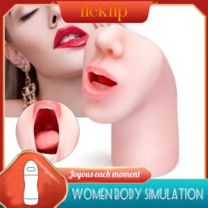 Oral Male Masturbator Masturbation Soft Stick Sex Toys For Men Deep Throat Artificial Blowjob Realistic Rubber Vagina Sexy Pussy