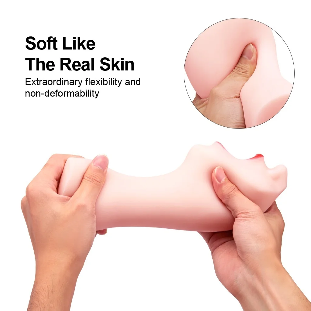 Oral Male Masturbator Masturbation Soft Stick Sex Toys For Men Deep Throat Artificial Blowjob Realistic Rubber Vagina Sexy Pussy
