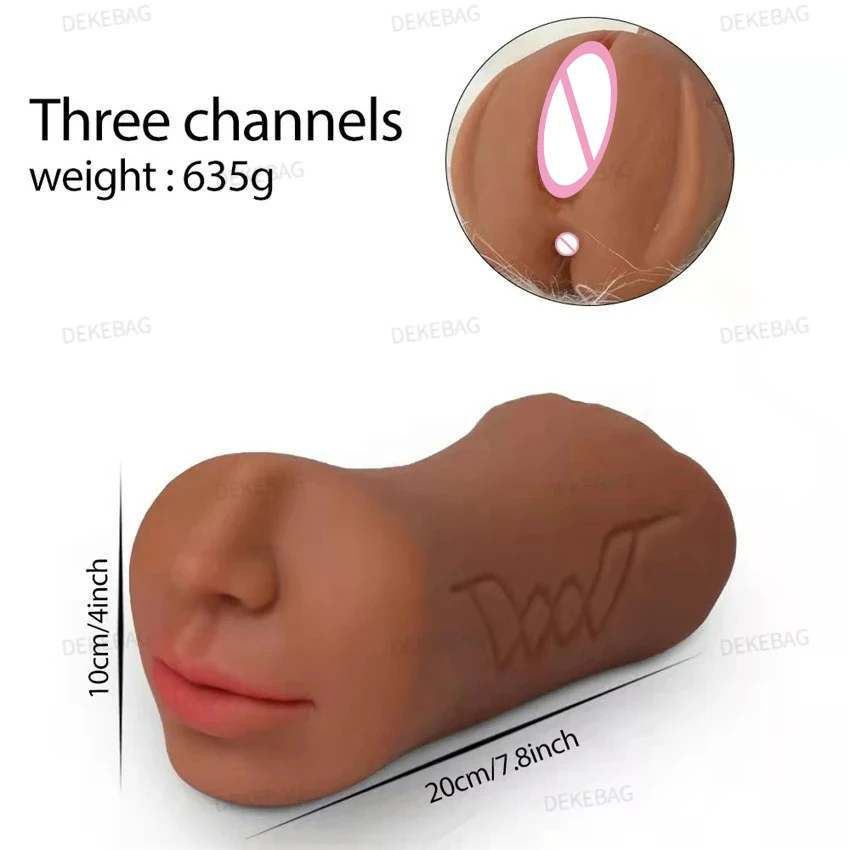 3 IN 1 Sex Toys Masturbation For Men Deep Throat Artificial Real Pussy Oral Male MasturbatorBlowjob Realistic Rubber Vagina