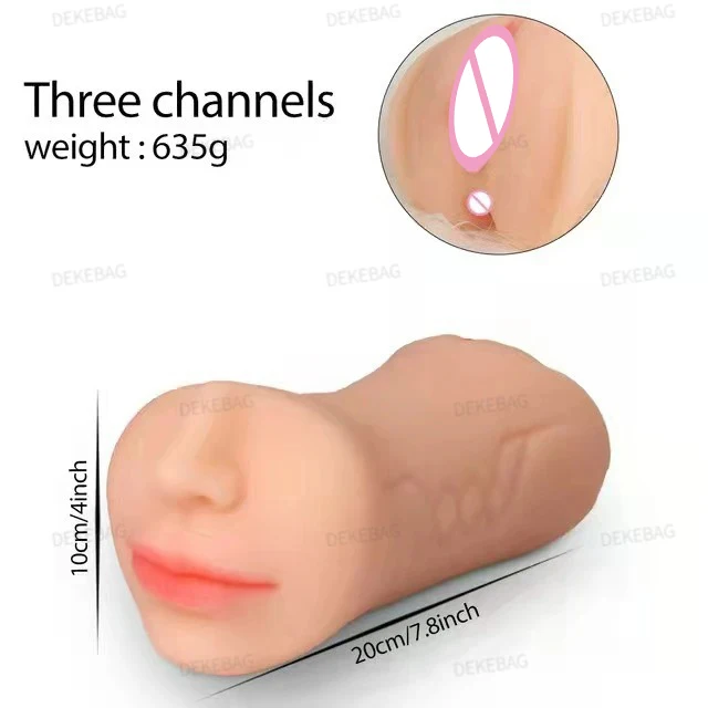 3 IN 1 Sex Toys Masturbation For Men Deep Throat Artificial Real Pussy Oral Male MasturbatorBlowjob Realistic Rubber Vagina