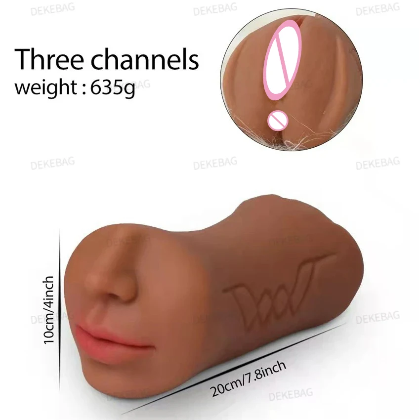 3 IN 1 Sex Toys Masturbation For Men Deep Throat Artificial Real Pussy Oral Male MasturbatorBlowjob Realistic Rubber Vagina