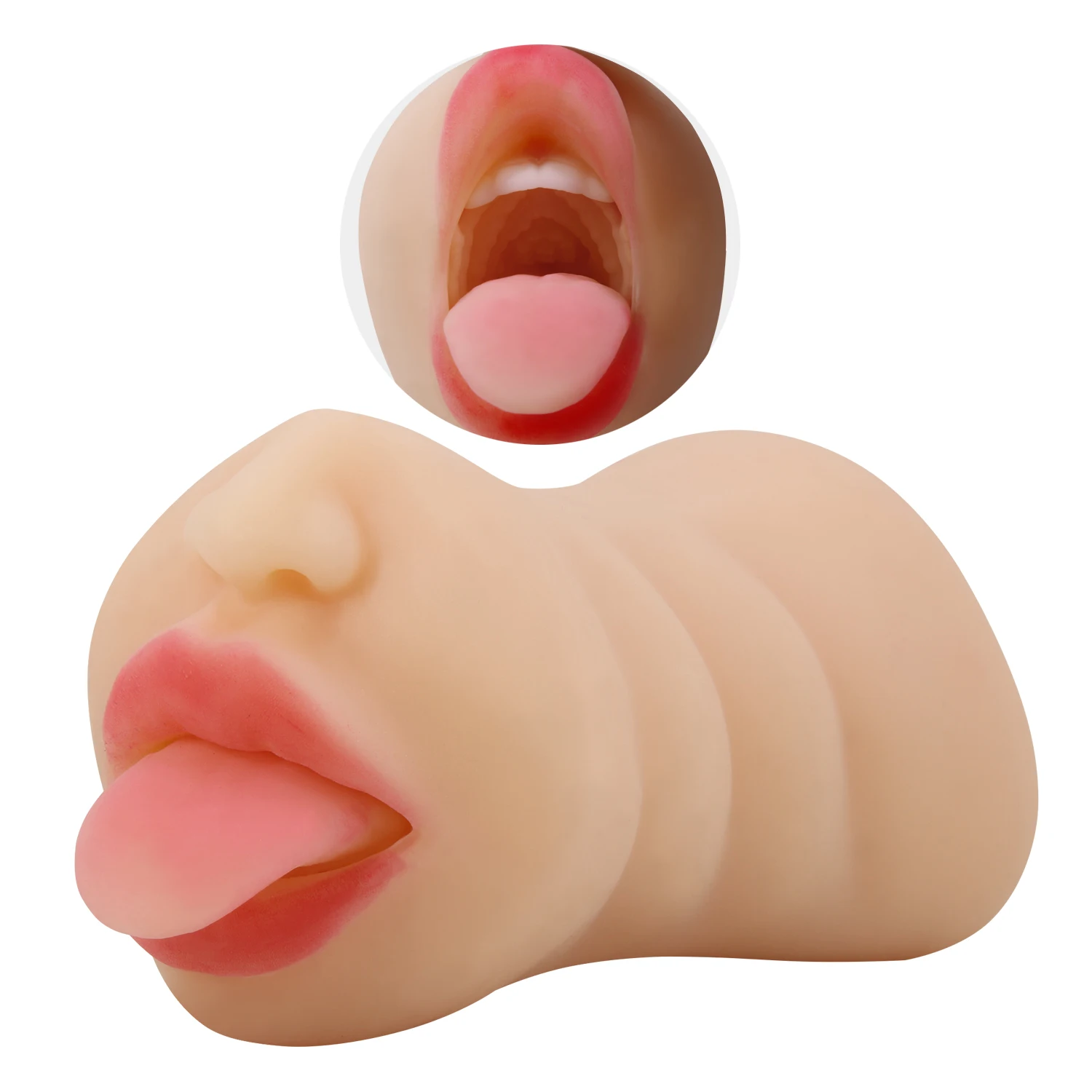 Mouth Blowjob Male Masturbator Real Deep Throat Oral Cup With Tongue Tooth Artificial Pocket Vagina Adult Sex Toys for Men