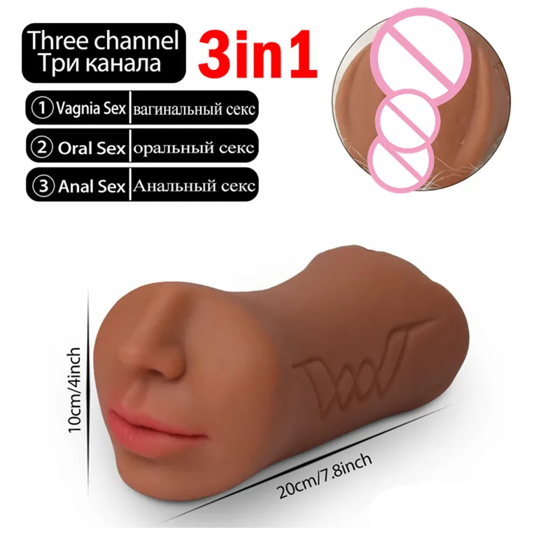 Male Masturbator 3 in 1 Vaginal Anus Pocket Pussy Blowjob Deep Throat Masturbation Sex Toys for men Male Masturbator 3 in 1 Vaginal Anus Pocket Pussy Blowjob Deep Throat Masturbation Sex Toys for men