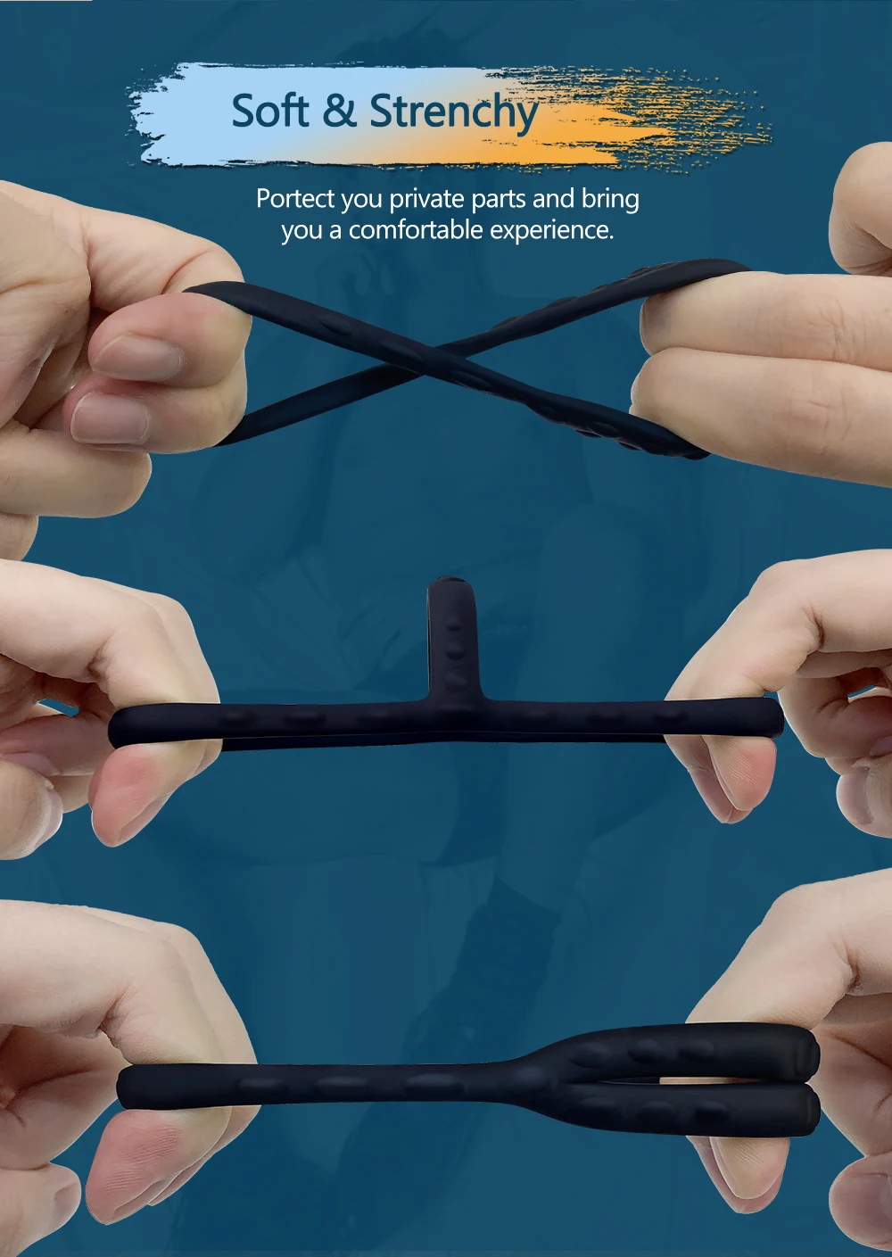 Penis Ring Reusable Silicone Semen Cock Ring Penis Enlargement Scrotum Bind Delayed Ejaculation Sex Toys For Men Couple Rings