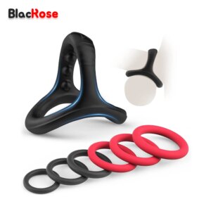 Silicone Cock Penis Rings with Enlargers Erection Enhancing Ultra Soft Long Lasting Strechy Adult Sex Toys for Men or Couples