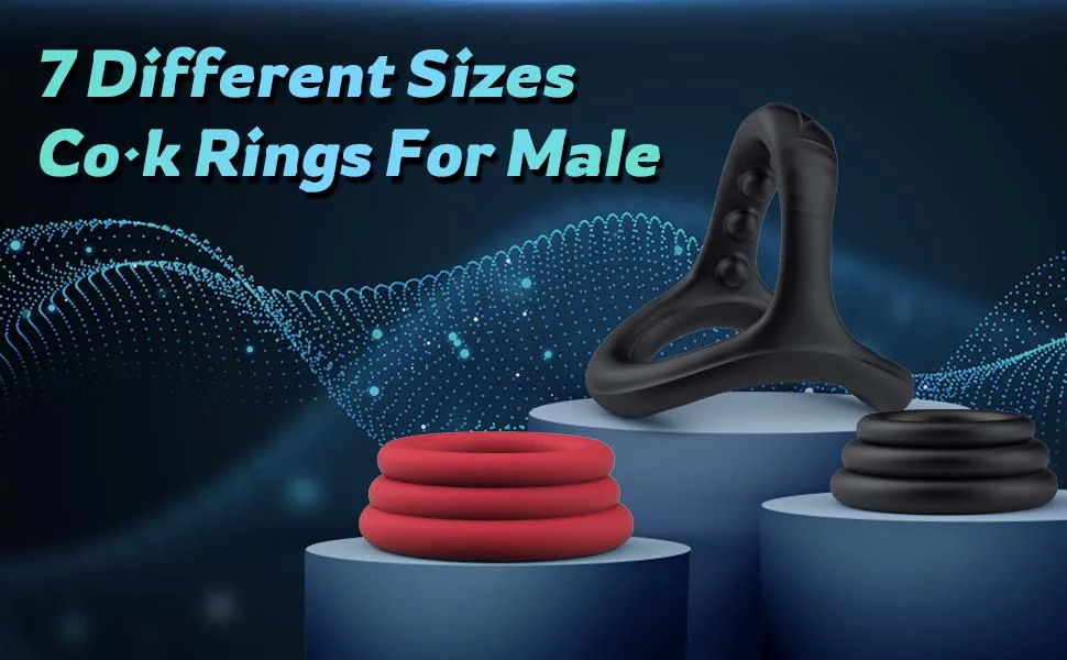 Silicone Cock Penis Rings with Enlargers Erection Enhancing Ultra Soft Long Lasting Strechy Adult Sex Toys for Men or Couples