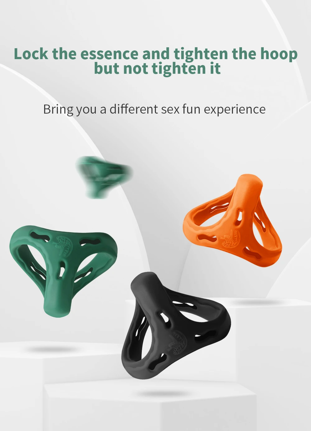 Silicone Lock Penis Ring Reusable Delay Ejaculation Erection Sex Toys for Couple Linen Nozzle Cock Ring for Men Adult Products