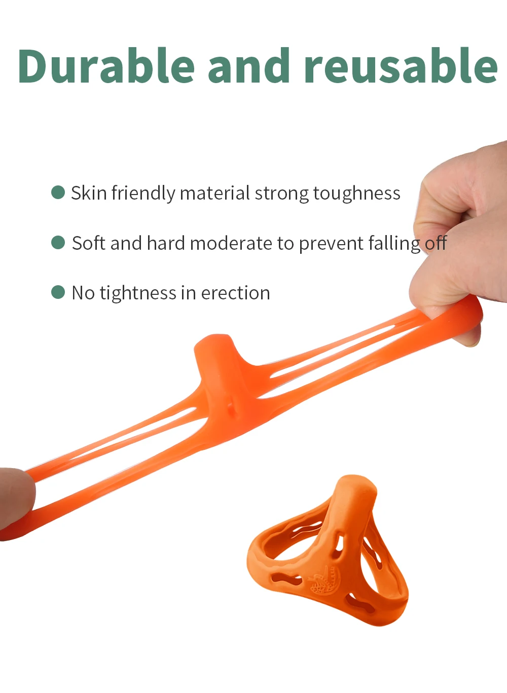 Silicone Lock Penis Ring Reusable Delay Ejaculation Erection Sex Toys for Couple Linen Nozzle Cock Ring for Men Adult Products