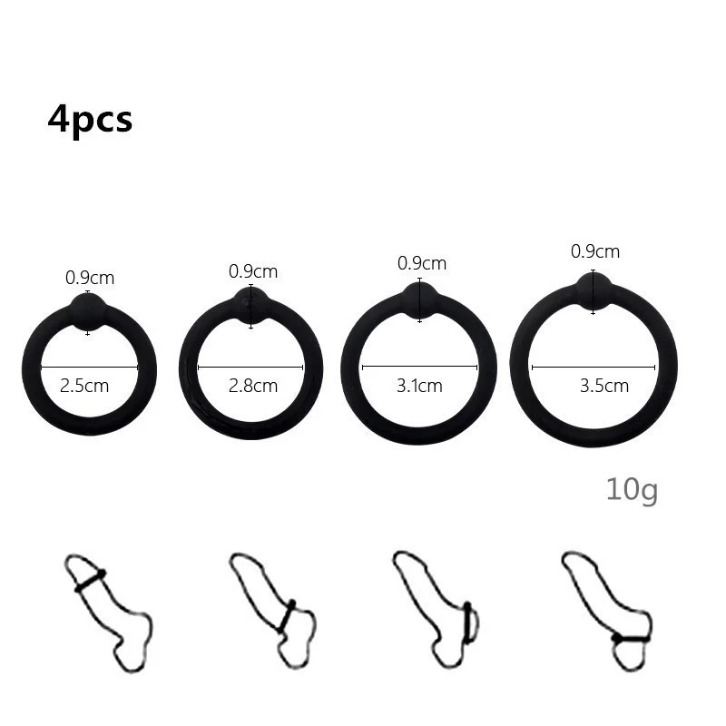 3/4 Penis Rings Cock Rings Penis Sleeve Penis Trainer Delay Ejaculation High Elasticity Time Lasting Sex Toys for Men