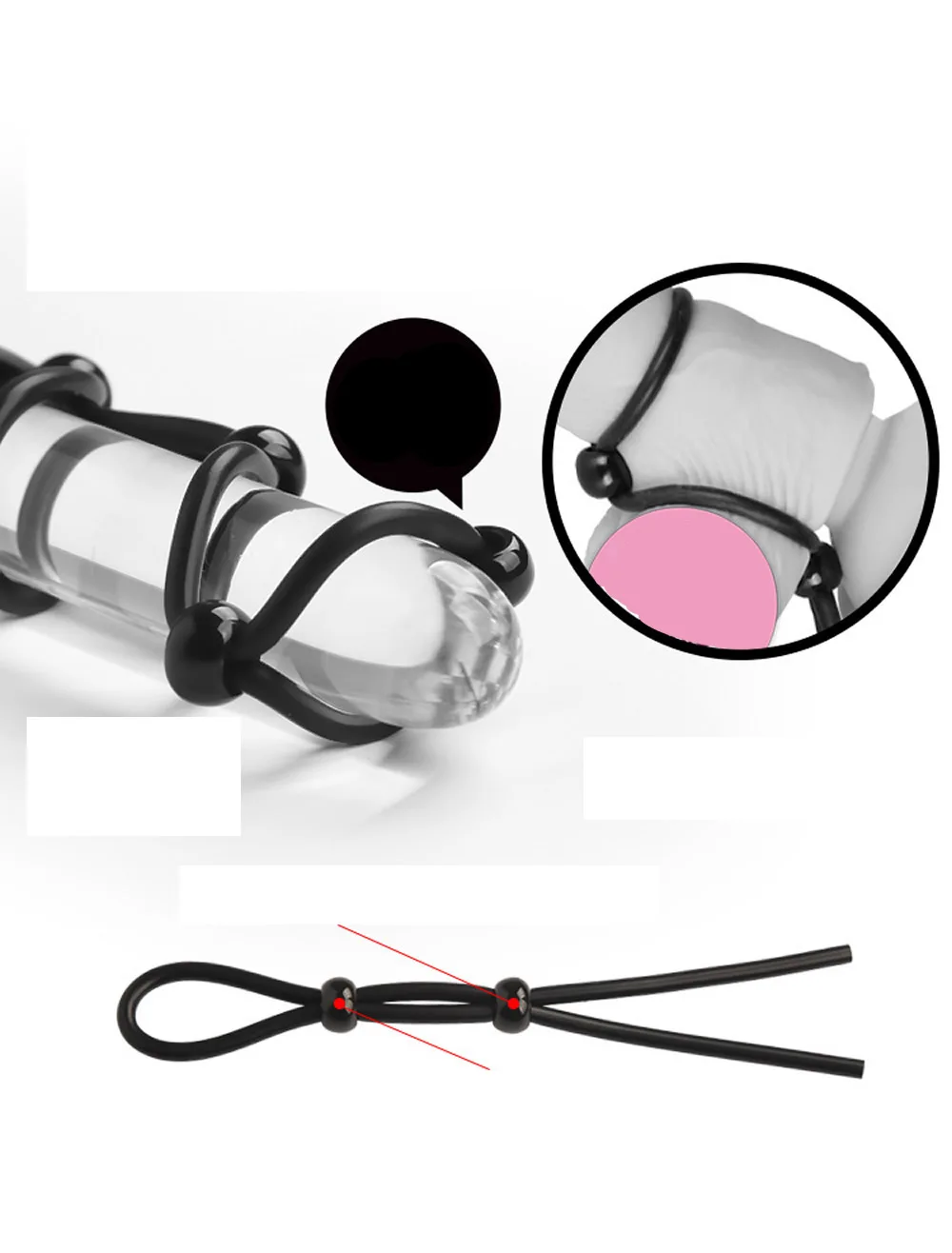 Adjustable Penis Ring Rope BeadsSpermlock Ring Assist Erection Silicone Ejaculation Delay Cock Scrotum Ring Man Lasting Cockring Adjustable Penis Ring Rope BeadsSpermlock Ring Assist Erection Silicone Ejaculation Delay Cock Scrotum Ring Man Lasting Cockring