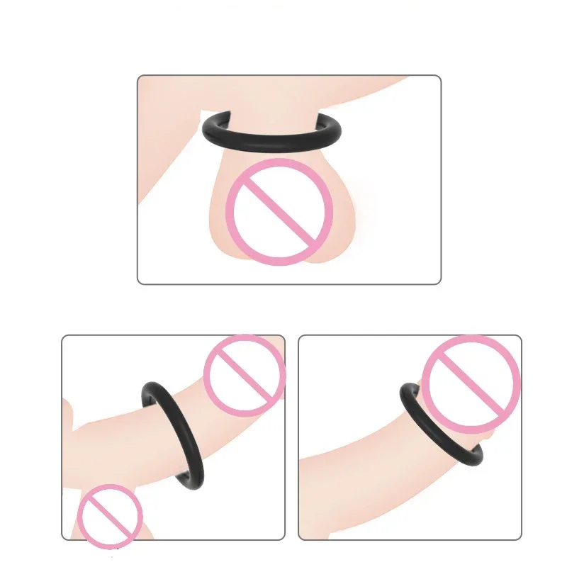 New 6pcs Silicone Penis Ring Ejaculation Delay Cock Rings Dick Erection Cockring Male Chastity Adult Sex Toys for Men