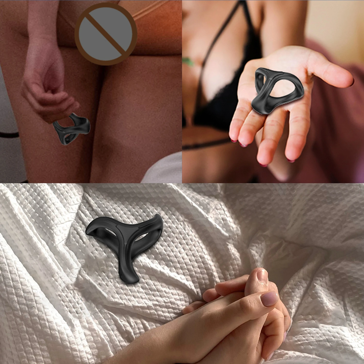 Couples Silicone Cock Penis Rings with Enlargers Erection Enhancing Ultra Soft Long Lasting Strechy Adult Sex Toys for Men