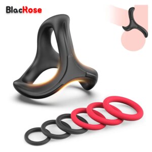 Couples Silicone Cock Penis Rings with Enlargers Erection Enhancing Ultra Soft Long Lasting Strechy Adult Sex Toys for Men