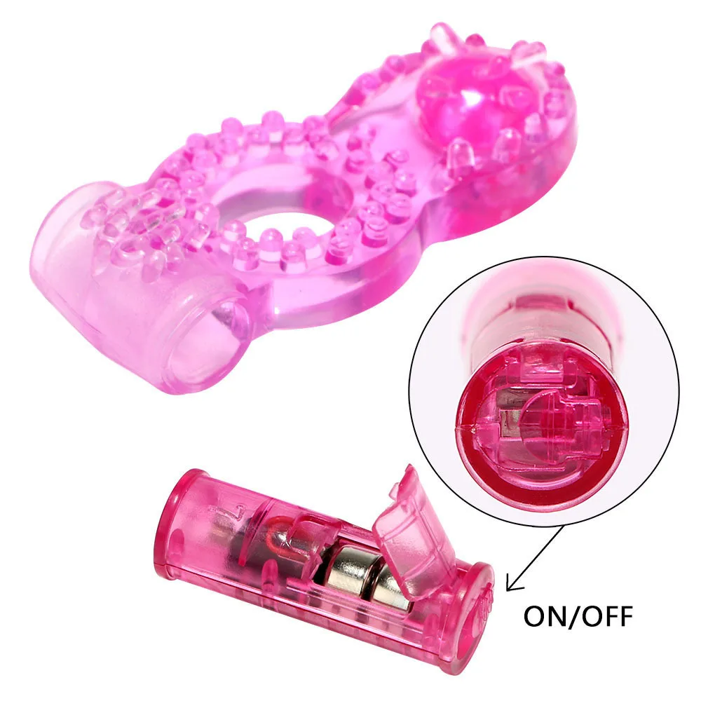 Soft TPE Male delay Penis ring Vibrating Clitoral Stimulator Strong Penis Erect Cock Ring Cage Semen Lock Ring Sex Toys For Men
