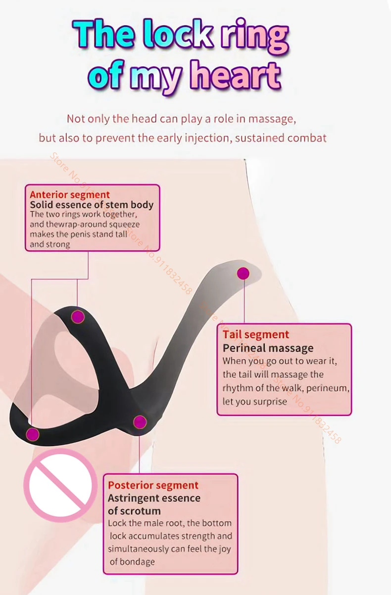 Delayed Ejaculation Penis Ring Cock Ring for Men Chastity Cage Sex Toy for Couple Cockring Dick Enlarger Rings Men's Masturbator
