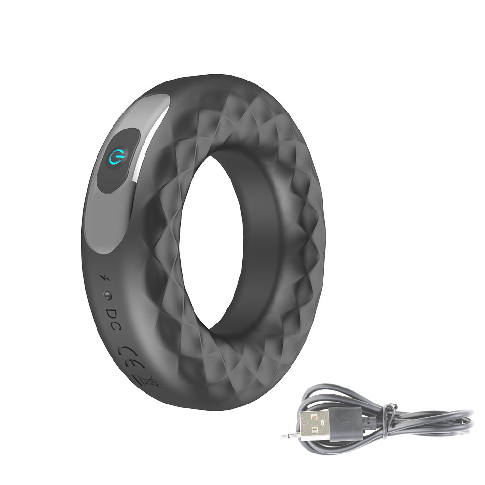 USB Charging Silicone Vibration Penis Ring Men Penis Lock Ring Electric Cock Ring Vibrator Dick Lock Ejaculate Delay Erection