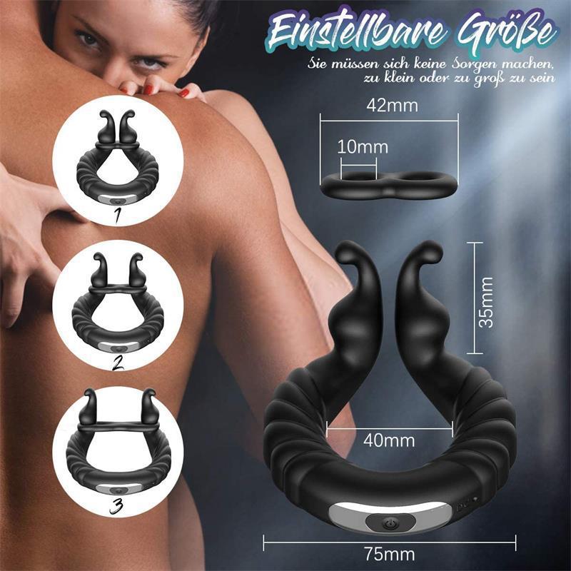 USB Charging Silicone Vibration Penis Ring Men Penis Lock Ring Electric Cock Ring Vibrator Dick Lock Ejaculate Delay Erection