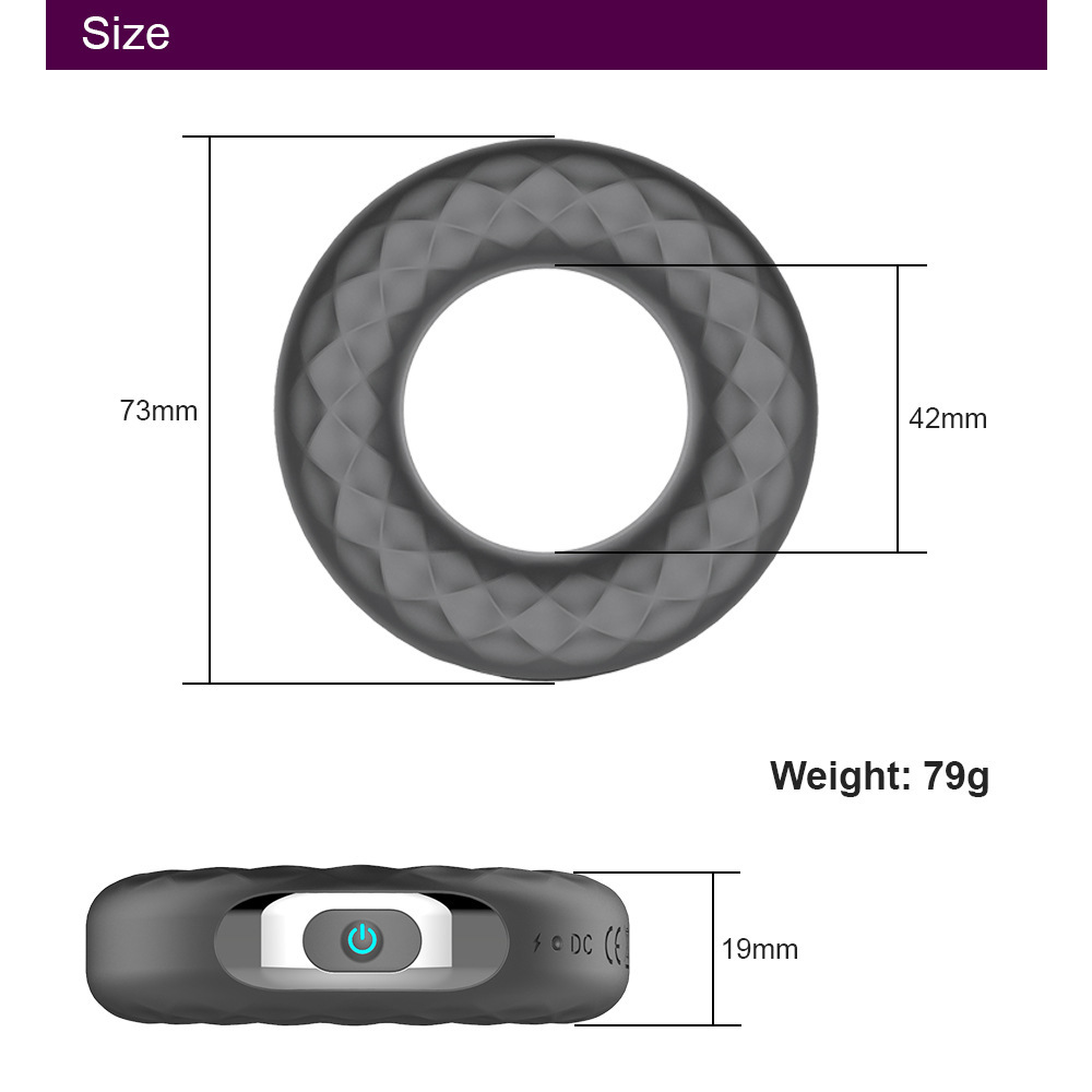 USB Charging Silicone Vibration Penis Ring Men Penis Lock Ring Electric Cock Ring Vibrator Dick Lock Ejaculate Delay Erection