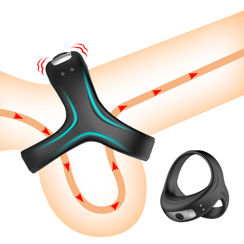 USB Charging Silicone Vibration Penis Ring Men Penis Lock Ring Electric Cock Ring Vibrator Dick Lock Ejaculate Delay Erection