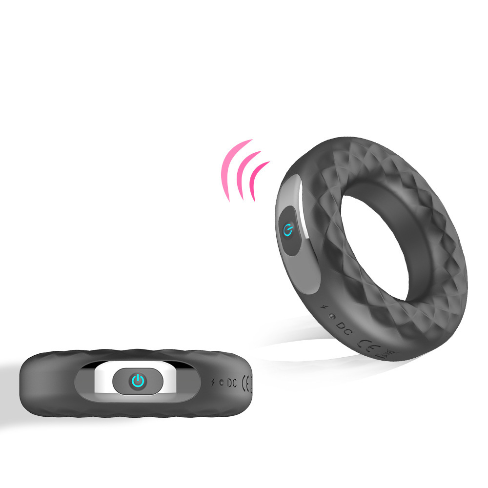 USB Charging Silicone Vibration Penis Ring Men Penis Lock Ring Electric Cock Ring Vibrator Dick Lock Ejaculate Delay Erection