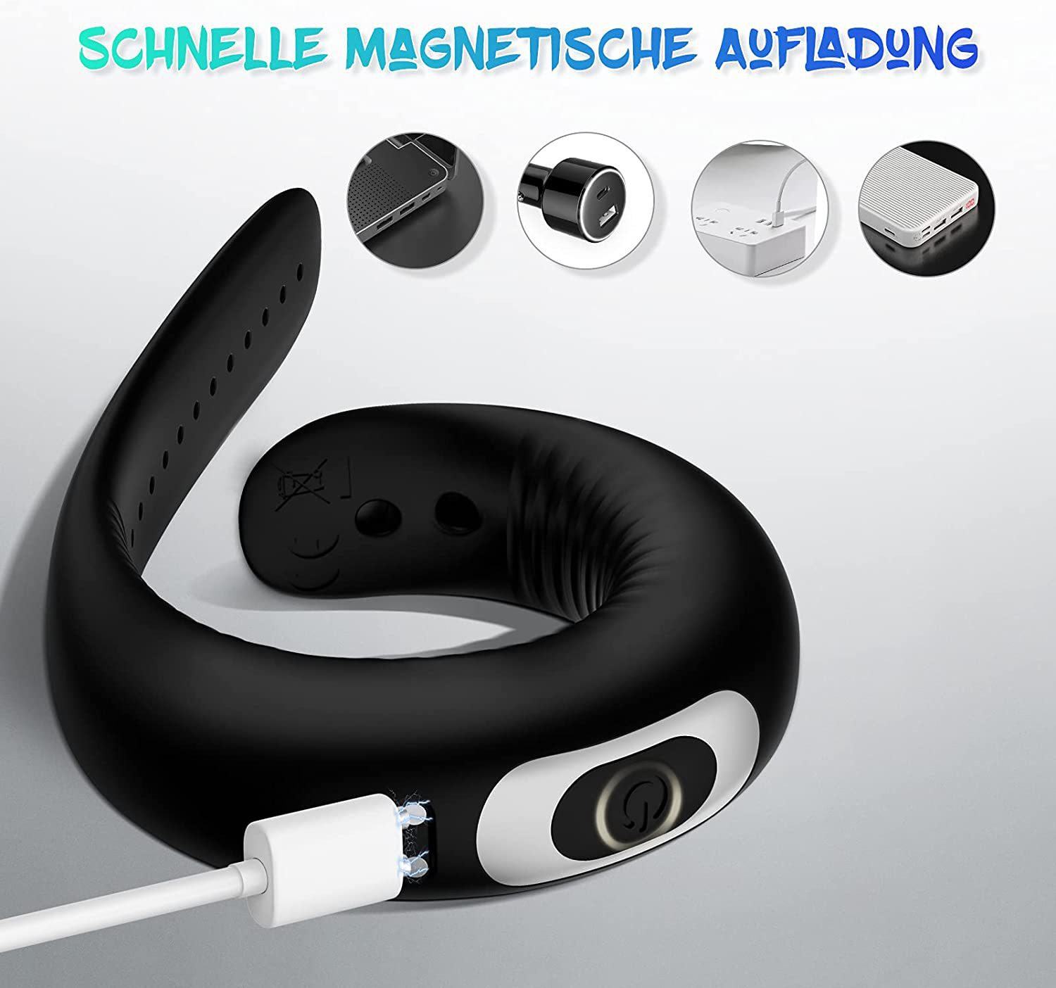 USB Charging Silicone Vibration Penis Ring Men Penis Lock Ring Electric Cock Ring Vibrator Dick Lock Ejaculate Delay Erection