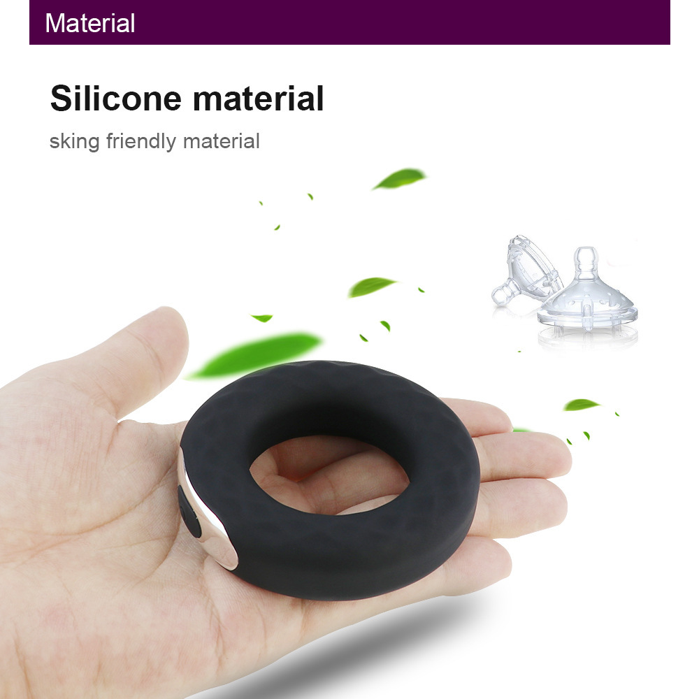 USB Charging Silicone Vibration Penis Ring Men Penis Lock Ring Electric Cock Ring Vibrator Dick Lock Ejaculate Delay Erection