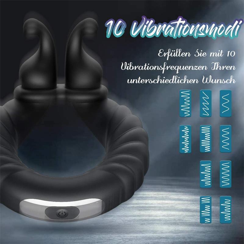 USB Charging Silicone Vibration Penis Ring Men Penis Lock Ring Electric Cock Ring Vibrator Dick Lock Ejaculate Delay Erection