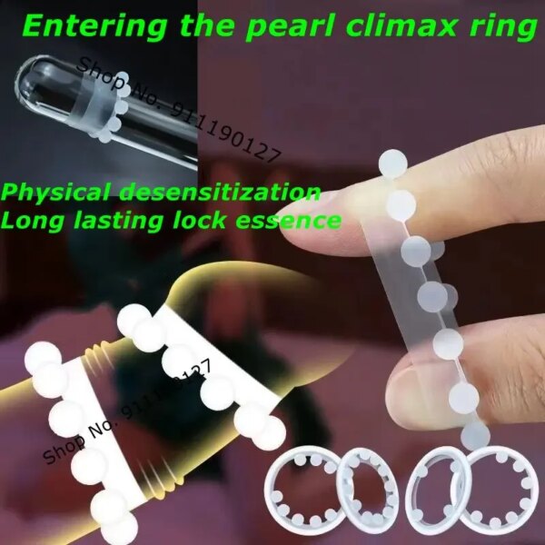12 Bead Penis Ring Delay Ejaculation Scrotum Lock Ring G-point Clitoral Stimulate Cock Ring Sex Toys Adults Product for Men