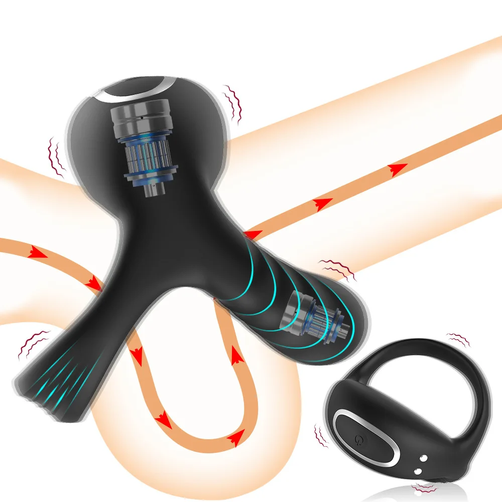 Barugo APP Remote Control Three Vibration Wear Rechargeable Silicone Men's Delay Lock Fine Ring Adult Products Factory