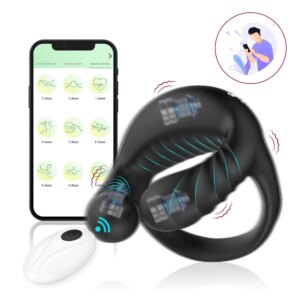 Barugo APP Remote Control Three Vibration Wear Rechargeable Silicone Men's Delay Lock Fine Ring Adult Products Factory