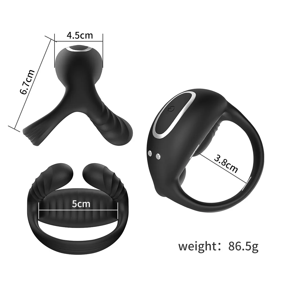 Barugo APP Remote Control Three Vibration Wear Rechargeable Silicone Men's Delay Lock Fine Ring Adult Products Factory