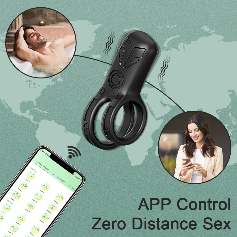 APP Vibrating Cock Ring for Men Silicone Penis Ring with Removable Vibrator Ejaculation Delay Sex Toy for Couples Game APP Vibrating Cock Ring for Men Silicone Penis Ring with Removable Vibrator Ejaculation Delay Sex Toy for Couples Game