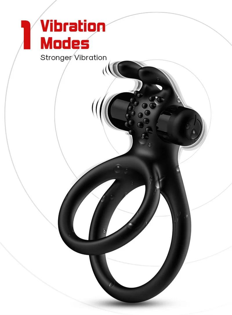 Men's Silicone Penis Ring + Vibrator Clitoris Stimulator Cock Ring Ejaculation Delay Penisring Erection Ring for Couples Men's Silicone Penis Ring + Vibrator Clitoris Stimulator Cock Ring Ejaculation Delay Penisring Erection Ring for Couples