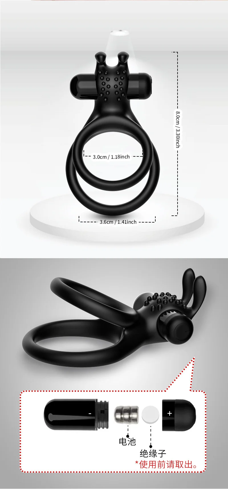 Men's Silicone Penis Ring + Vibrator Clitoris Stimulator Cock Ring Ejaculation Delay Penisring Erection Ring for Couples Men's Silicone Penis Ring + Vibrator Clitoris Stimulator Cock Ring Ejaculation Delay Penisring Erection Ring for Couples