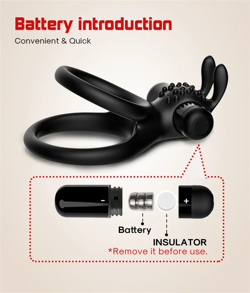 Men's Silicone Penis Ring + Vibrator Clitoris Stimulator Cock Ring Ejaculation Delay Penisring Erection Ring for Couples Men's Silicone Penis Ring + Vibrator Clitoris Stimulator Cock Ring Ejaculation Delay Penisring Erection Ring for Couples