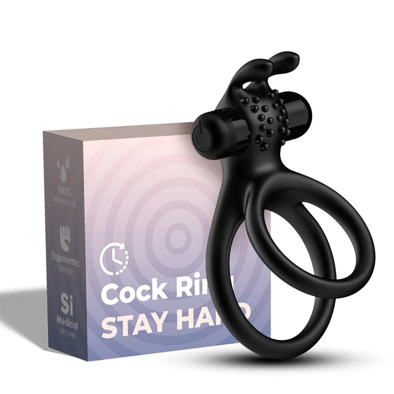 Men's Silicone Penis Ring + Vibrator Clitoris Stimulator Cock Ring Ejaculation Delay Penisring Erection Ring for Couples Men's Silicone Penis Ring + Vibrator Clitoris Stimulator Cock Ring Ejaculation Delay Penisring Erection Ring for Couples