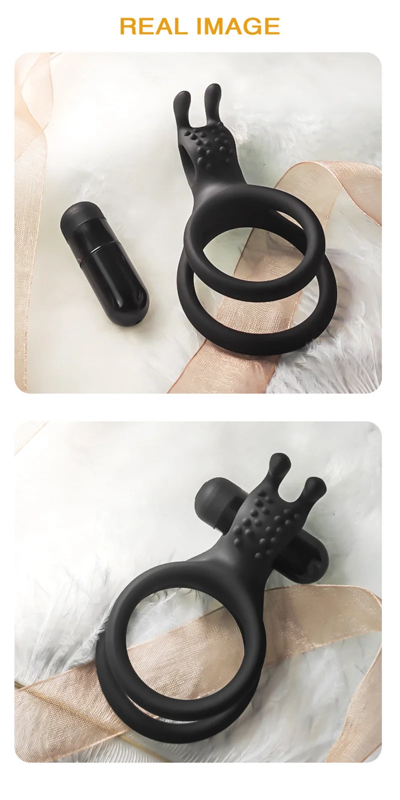 Men's Silicone Penis Ring + Vibrator Clitoris Stimulator Cock Ring Ejaculation Delay Penisring Erection Ring for Couples Men's Silicone Penis Ring + Vibrator Clitoris Stimulator Cock Ring Ejaculation Delay Penisring Erection Ring for Couples