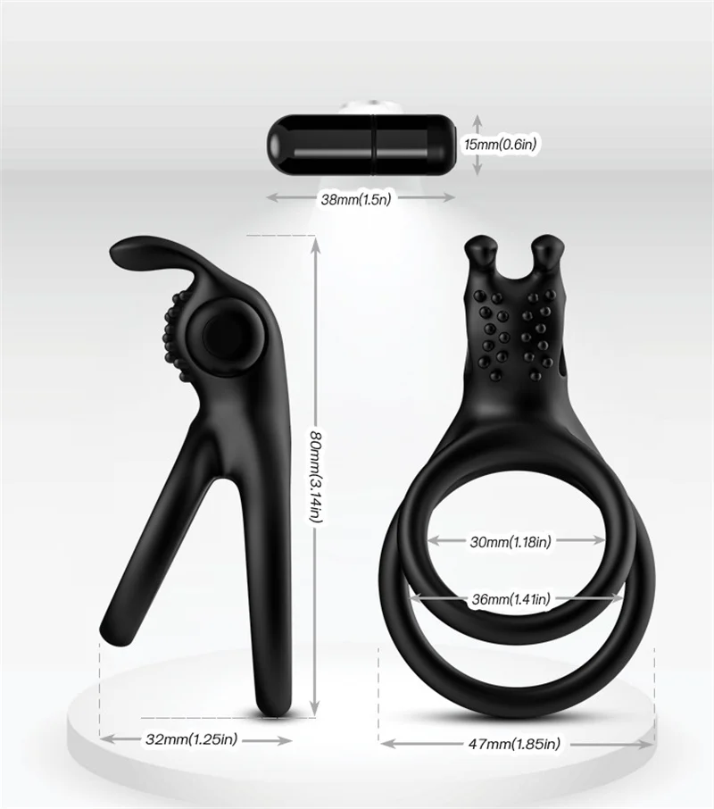 Men's Silicone Penis Ring + Vibrator Clitoris Stimulator Cock Ring Ejaculation Delay Penisring Erection Ring for Couples Men's Silicone Penis Ring + Vibrator Clitoris Stimulator Cock Ring Ejaculation Delay Penisring Erection Ring for Couples