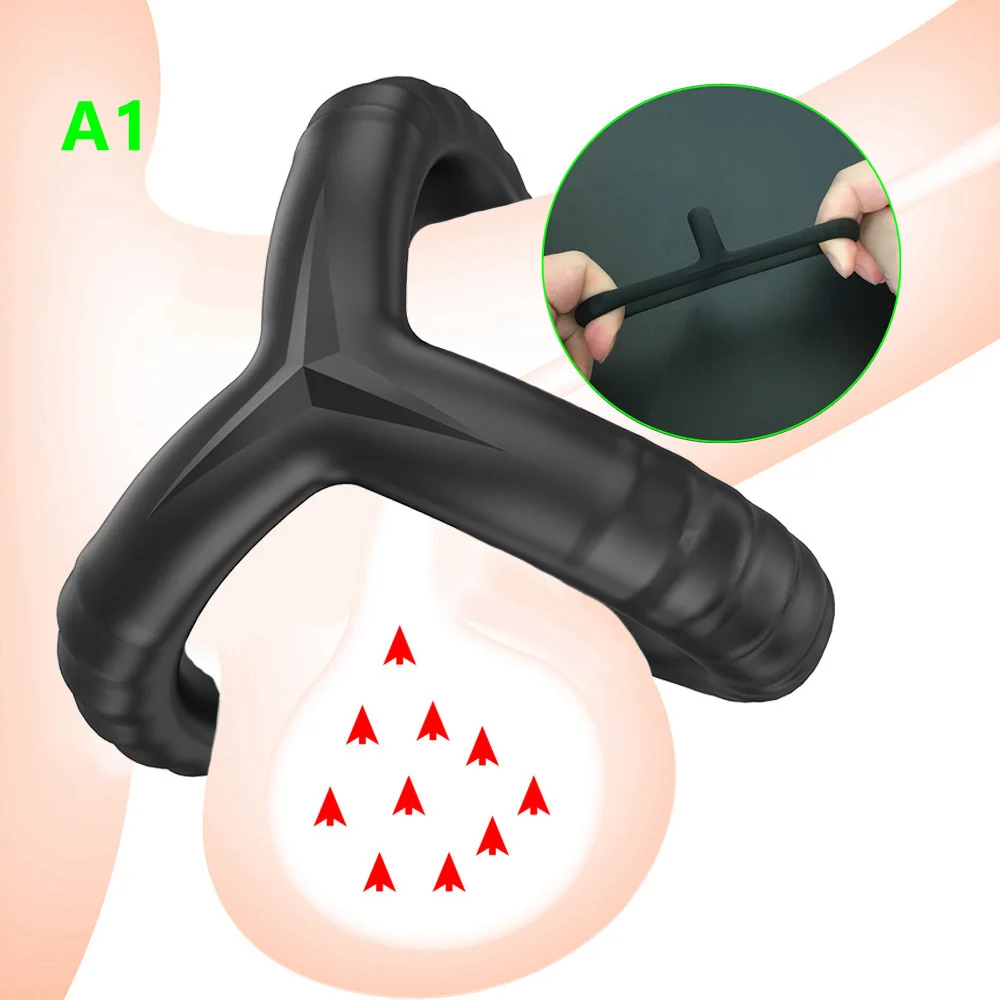 Sex Tool For Men Cock Ring Reusable Silicone Delay Ejaculation Stronger Erection Sex Toys Adult Supplies Linen Nozzle Ring Cock