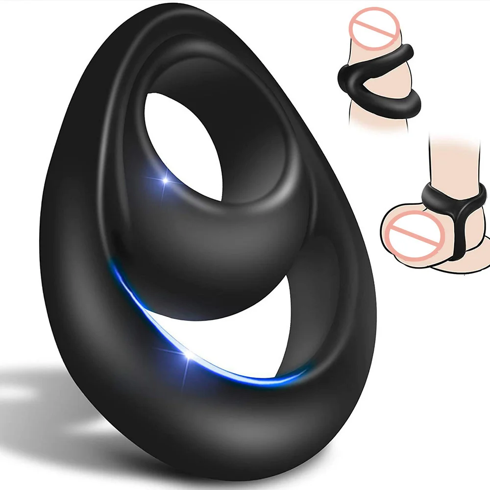 Sex Tool For Men Cock Ring Reusable Silicone Delay Ejaculation Stronger Erection Sex Toys Adult Supplies Linen Nozzle Ring Cock