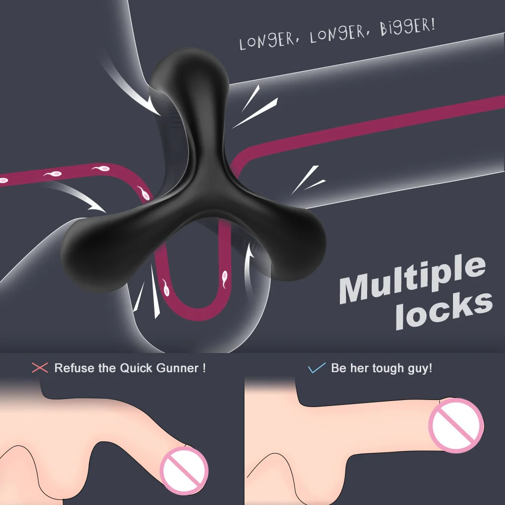 Sex Tool For Men Cock Ring Reusable Silicone Delay Ejaculation Stronger Erection Sex Toys Adult Supplies Linen Nozzle Ring Cock
