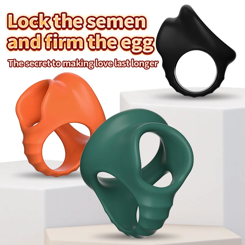 Sex Tool For Men Cock Ring Reusable Silicone Delay Ejaculation Stronger Erection Sex Toys Adult Supplies Linen Nozzle Ring Cock