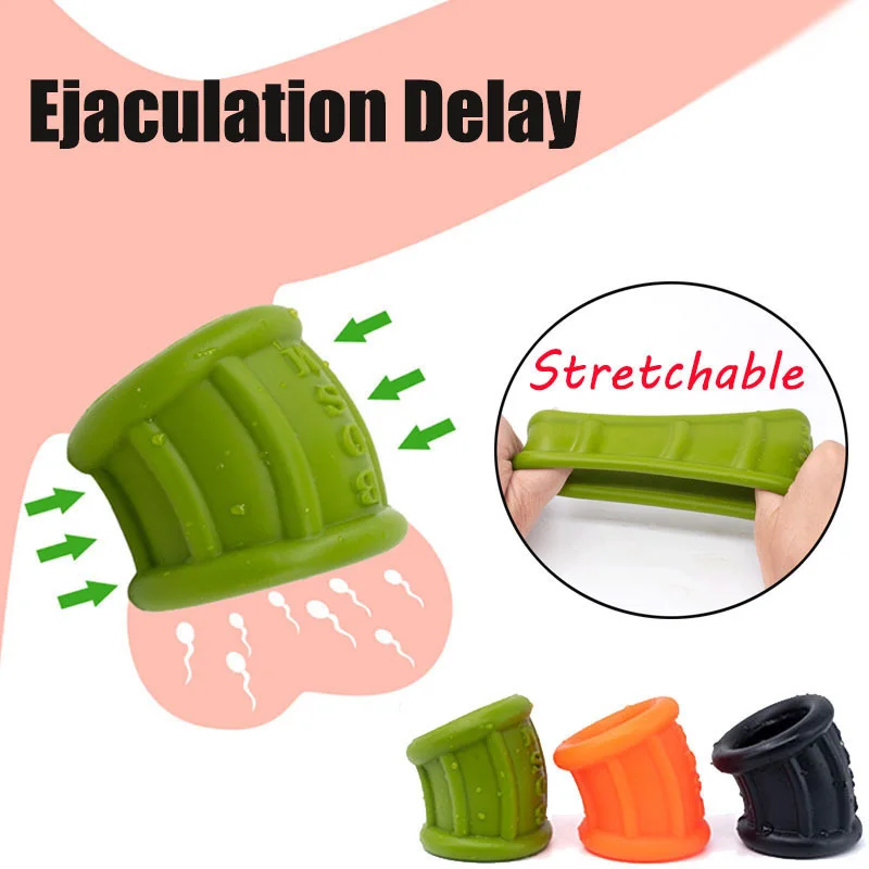 Sex Tool For Men Cock Ring Reusable Silicone Delay Ejaculation Stronger Erection Sex Toys Adult Supplies Linen Nozzle Ring Cock