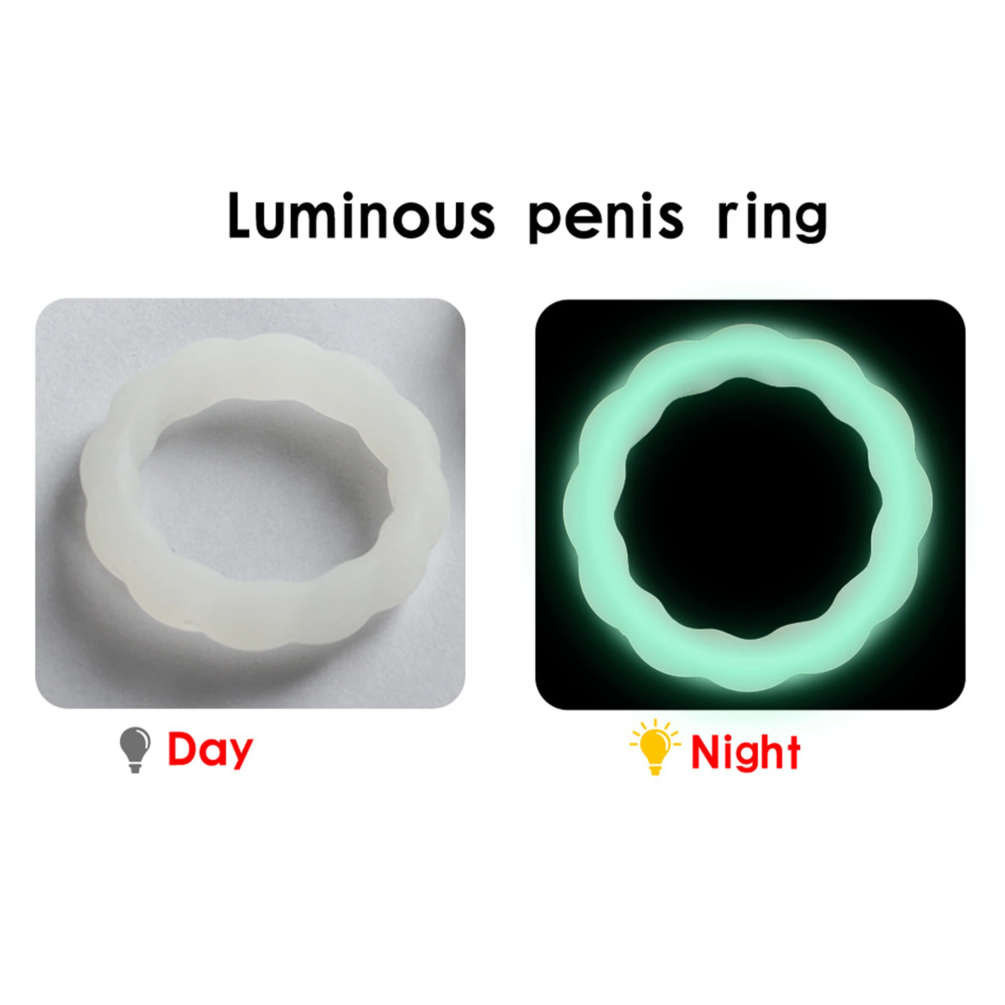 3pcs Male Luminous Penis Rings Smooth Silicone Delay Ejaculation Cock Ring Sexy Erection Ring Adult Product Sex Toys For Men