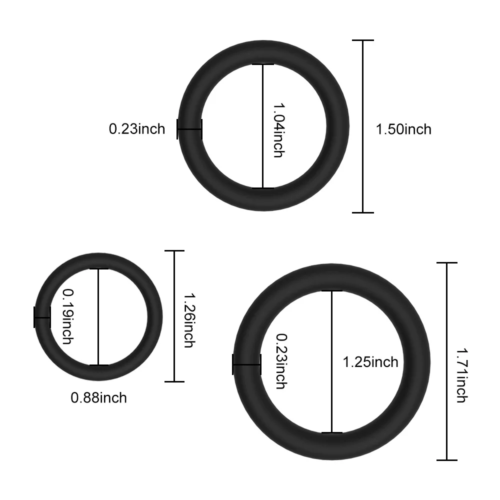 3pcs Male Luminous Penis Rings Smooth Silicone Delay Ejaculation Cock Ring Sexy Erection Ring Adult Product Sex Toys For Men