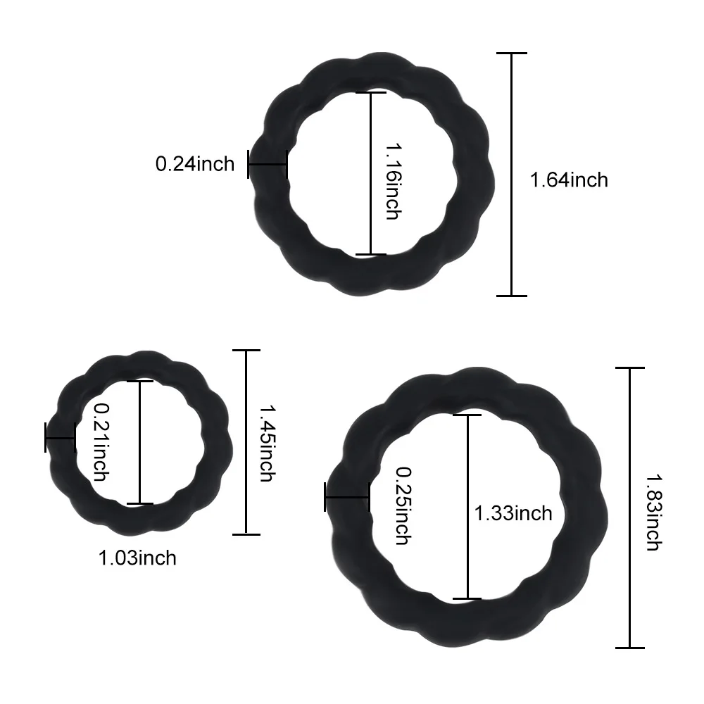 3pcs Male Luminous Penis Rings Smooth Silicone Delay Ejaculation Cock Ring Sexy Erection Ring Adult Product Sex Toys For Men