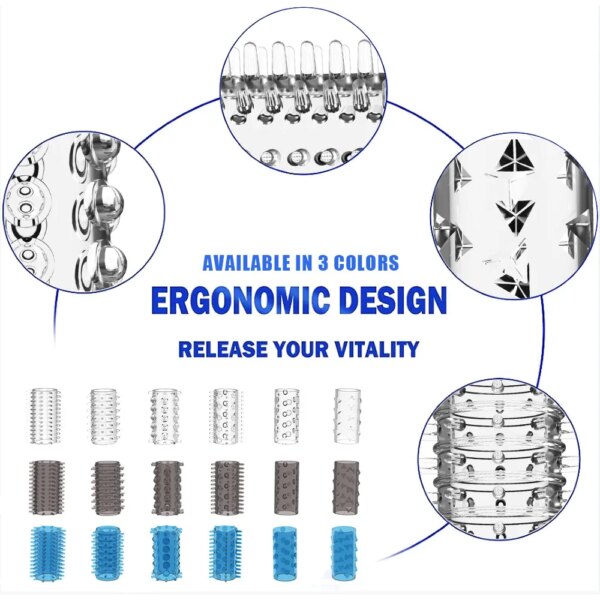 6PCS Cock Rings Lock Durable Silicone Penis Ring Sex Toys for Men Male Delay Ejaculation Scrotum Lock Ring Couples Adult 18+