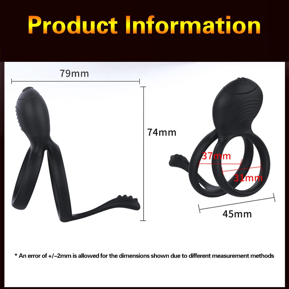 Male Vibrator Double Penis Ring Delay Ejaculation Cock Ring Vaginal Clitoral Stimulator Masturabtor Sex Toy for Men Couples Male Vibrator Double Penis Ring Delay Ejaculation Cock Ring Vaginal Clitoral Stimulator Masturabtor Sex Toy for Men Couples